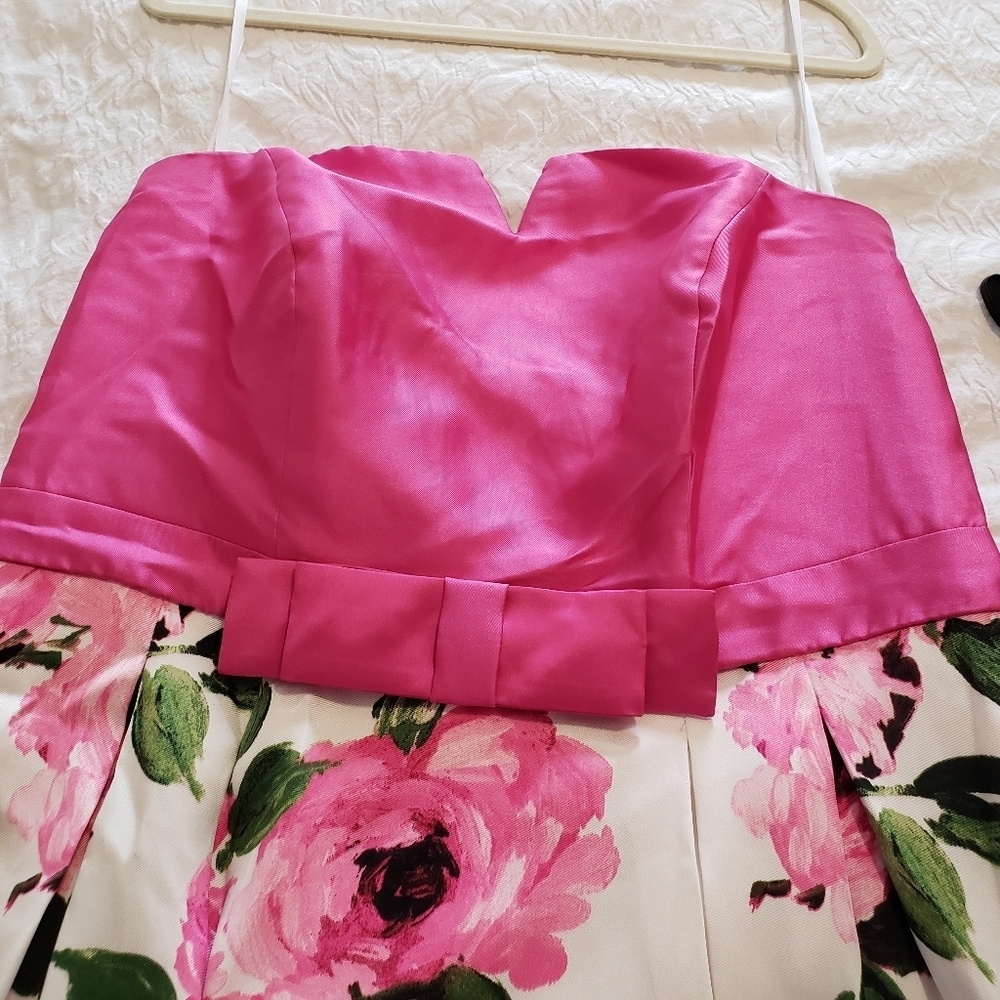NEW FLORAL STRAPLESS DRESS SIZE:15 - Picture 6 of 12